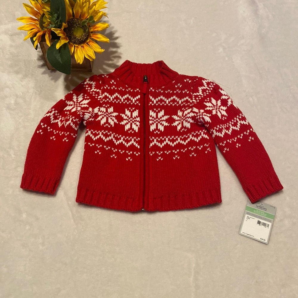 CARTER’S Baby Size 18M Red Sweater NWT